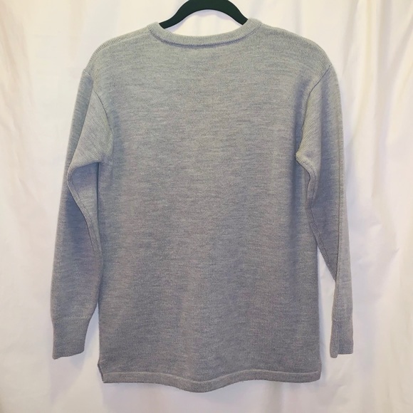 J Crew Grey Merino Leather Pocket Sweater :: S - Picture 3 of 4